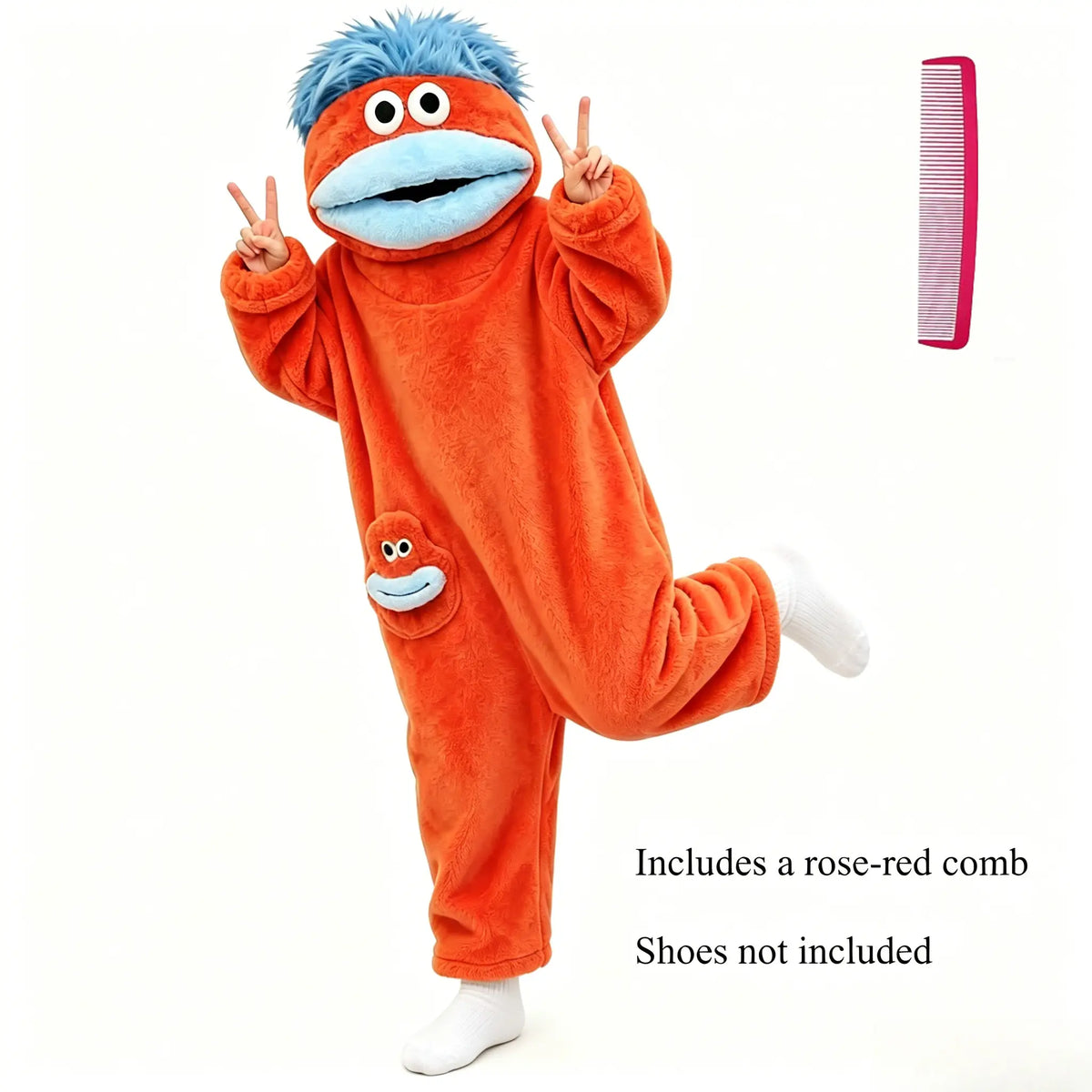 Msrlassn Adult Funny Monster Hoodie Blanket, Warm Soft Oversized Wearable Blanket for Men & Women