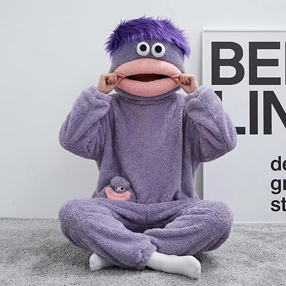 Msrlassn Adult Funny Monster Hoodie Blanket, Warm Soft Oversized Wearable Blanket for Men & Women