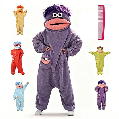 Msrlassn Adult Funny Monster Hoodie Blanket, Warm Soft Oversized Wearable Blanket for Men & Women