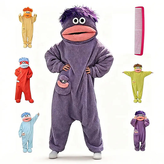 Msrlassn Adult Funny Monster Hoodie Blanket, Warm Soft Oversized Wearable Blanket for Men & Women