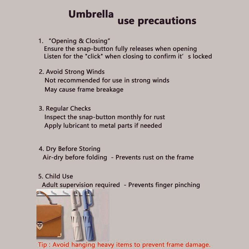 🔥Automatic Folding Umbrella – Windproof, Waterproof & Compact ☔ with Loop Buckle for Everyday Carry 🌬️💧