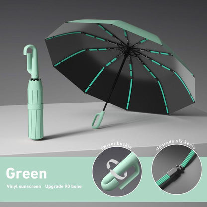 🔥Automatic Folding Umbrella – Windproof, Waterproof & Compact ☔ with Loop Buckle for Everyday Carry 🌬️💧