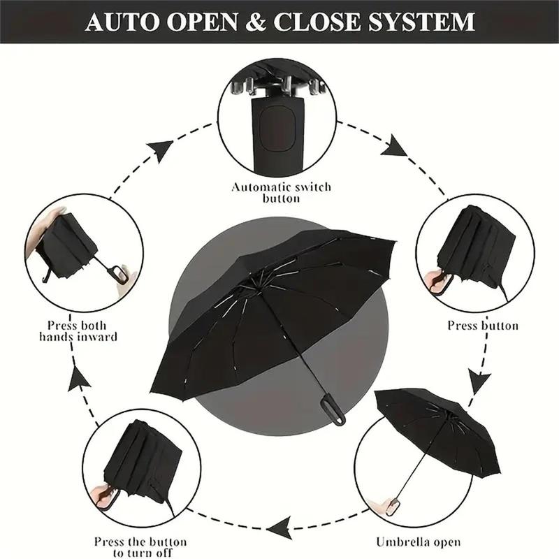🔥Automatic Folding Umbrella – Windproof, Waterproof & Compact ☔ with Loop Buckle for Everyday Carry 🌬️💧