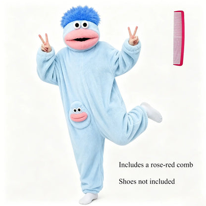 Msrlassn Adult Funny Monster Hoodie Blanket, Warm Soft Oversized Wearable Blanket for Men & Women