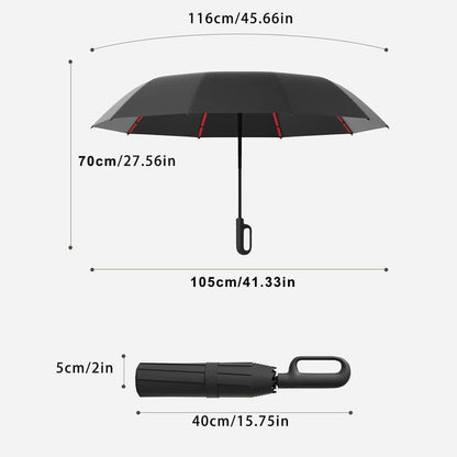 🔥Automatic Folding Umbrella – Windproof, Waterproof & Compact ☔ with Loop Buckle for Everyday Carry 🌬️💧