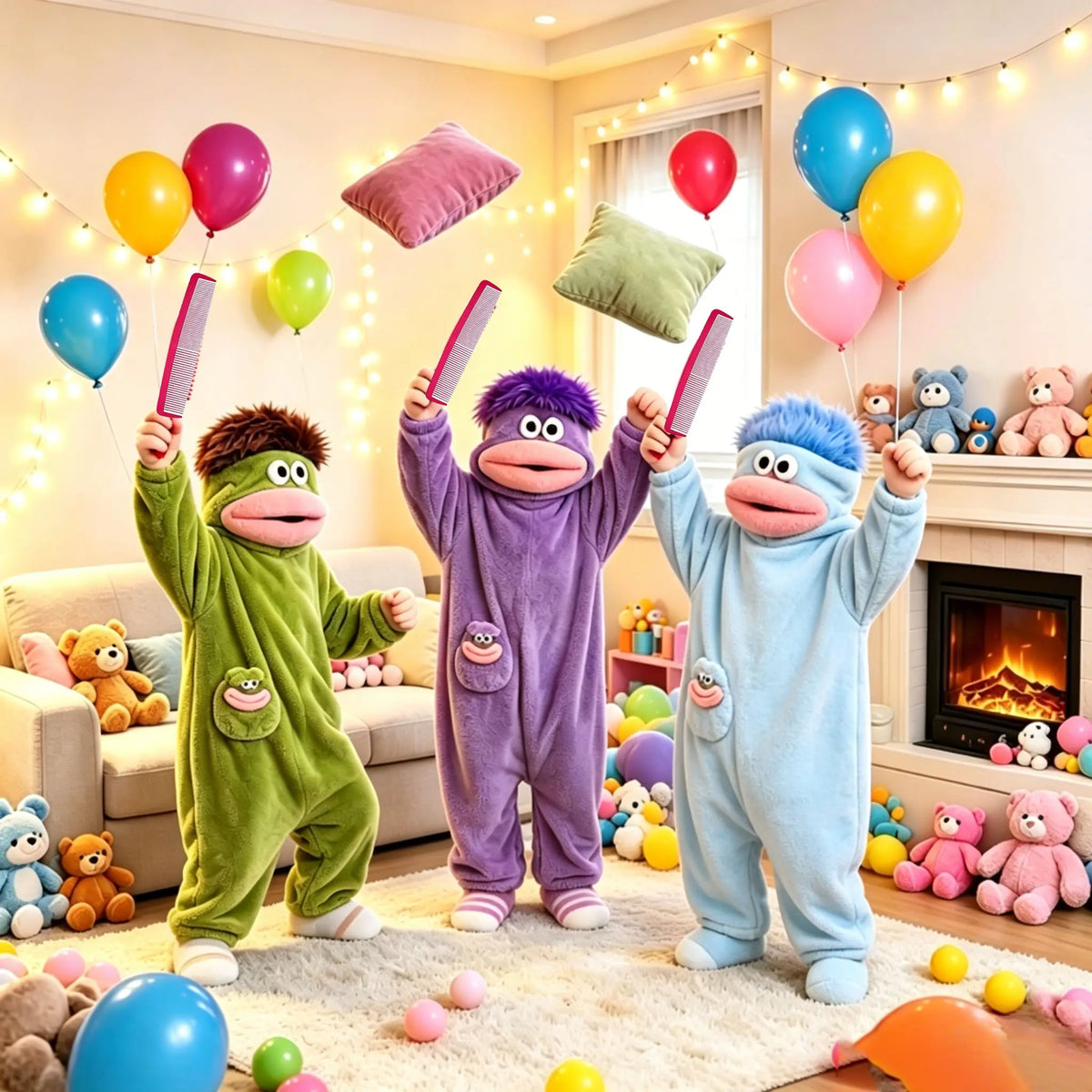Msrlassn Adult Funny Monster Hoodie Blanket, Warm Soft Oversized Wearable Blanket for Men & Women