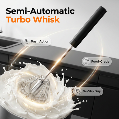 🔥Stainless Steel Semi-Automatic Hand Egg Beater