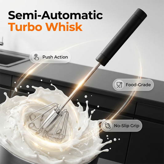 🔥Stainless Steel Semi-Automatic Hand Egg Beater