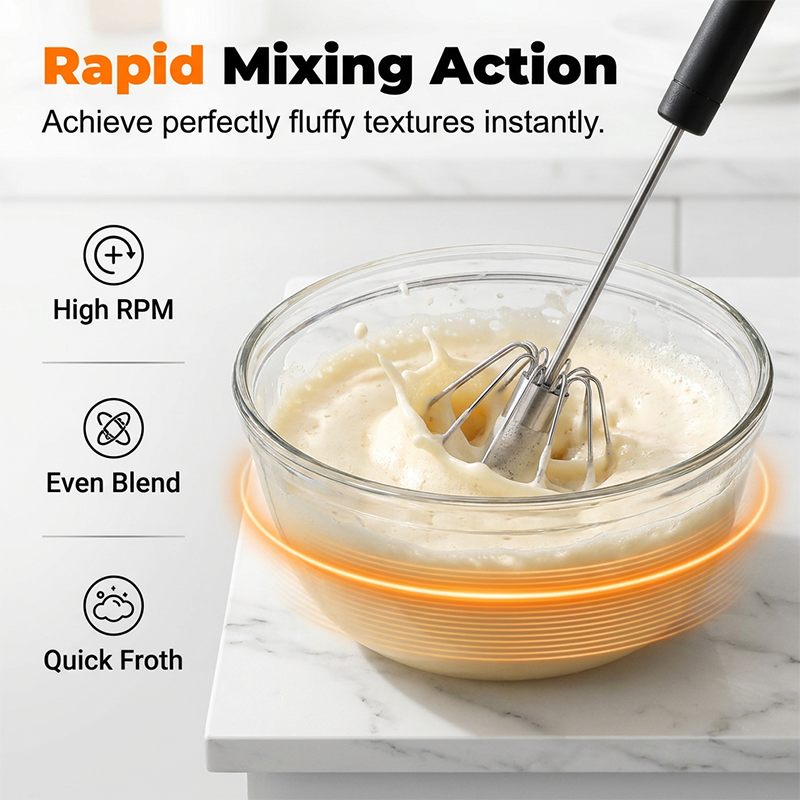 🔥Stainless Steel Semi-Automatic Hand Egg Beater